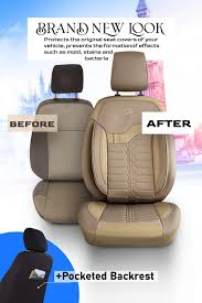 Car Seat Cover Beige Panda Seat Cover