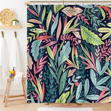 Joocar Tropical Leaves Shower Curtains