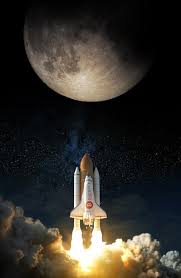 Space Shuttle With Bitcoin Icon
