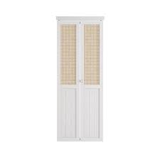 Tenoner 30 In X 80 In Webbing And Wood Bi Fold Interior Door For Closet Mdf White Folding Door Wardrobe Including Hardware