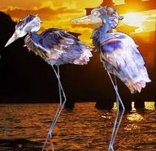 Blue Heron Crane Egret Garden Stake