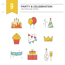 Party And Event Planning Icons Stock