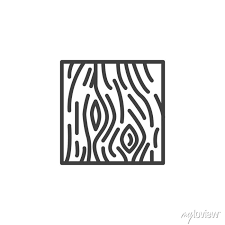 Wood Board Line Icon Block For