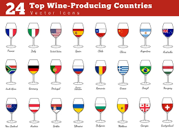 Wine Producing Countries Stock Vector