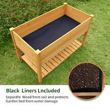 Solid Wood Outdoor Raised Garden Bed