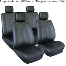 Seat Cover Leather Black 8pcs