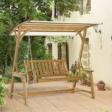2 Seater Porch Swing With Canopy Wooden