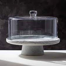 White Cake Stand With Glass Lid