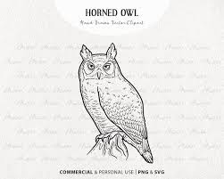 Horned Owl Vector Clipart Forest Owl