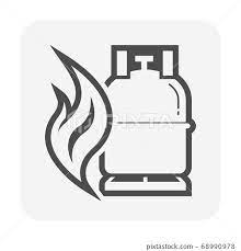 Lpg Gas Tank And Flame Vector Icon