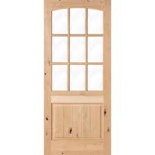 V Panel Unfinished Wood Front Door Slab