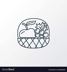 Fruit Basket Icon Line Symbol Premium