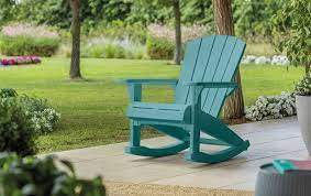 Teal Outdoor Adirondack Rocking Chair