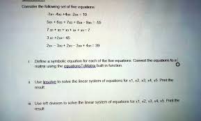 Five Equations 7x1