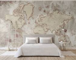 World Map Wallpaper Modern Wall Mural