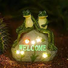 Cubilan Solar Couple Frog Statue For