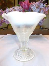 Vintage Dugan Opalescent Glass Footed