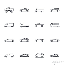 Simple Car Set Icon Template Color
