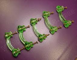 Antique Rare Green Glass Drawer Pulls