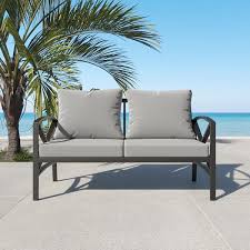 Metal Outdoor Loveseat With Cushions