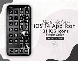131 Black Silver Ios 14 App Icons 131