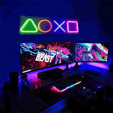 Ps4 Game Room Decor Led Neon Icon Sign