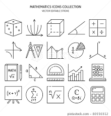 Mathematics Science Icon Set In Line
