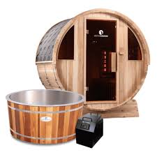 Infrared Barrel Sauna Apollo Ice Bath