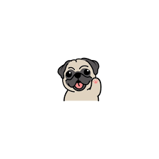 Cute Pug Dog Waving Paw Cartoon Icon