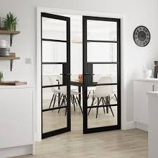 Metro Black Clear Glass Internal Door