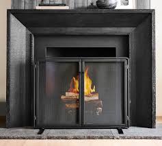 Vail Mesh Fireplace Screen With Doors