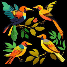 Digital Art Birds Vector Icon