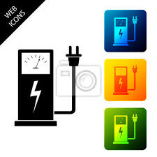 Electric Car Charging Station Icon