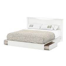 Step One King Storage Platform Bed South Shore Color White