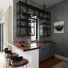 Bar Shelves In Front Of Window Design Ideas