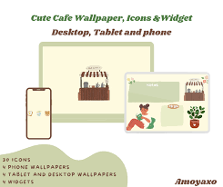 Cute Cafe Wallpaper Icon And Widget Set