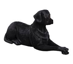 Labrador Dog Sitting Black Sculptures