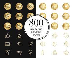800 Gold Icons Gold Foil Icons