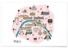 Paris Map Poster Juniqe