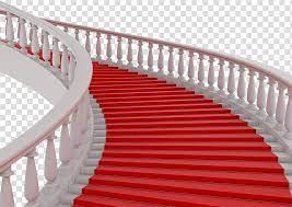 White Stair With Red Carpet Stairs