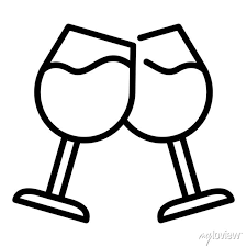 Cheers Wine Glasses Icon Outline