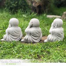 Three Wise Buddha Set Garden Ornament
