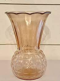 Depression Glass Waffle Pineapple Vase