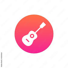 Acoustic Guitar Icon Vector Clip Art