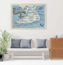 Hilton Head Island Map Print Beach