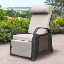 Back Rattan Reclining Lounge Chair