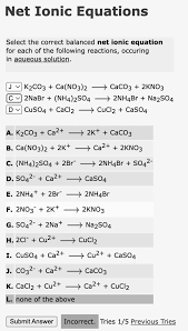 Solved Texts Net Ionic Equations