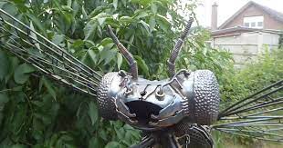 Dragonfly Sculpture Made Out Of Scrap