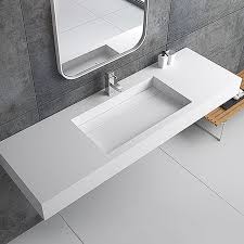 White Rectangle Wall Hung Basin For