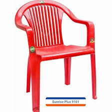 Sunrise Plus Red Plastic Armrest Chair